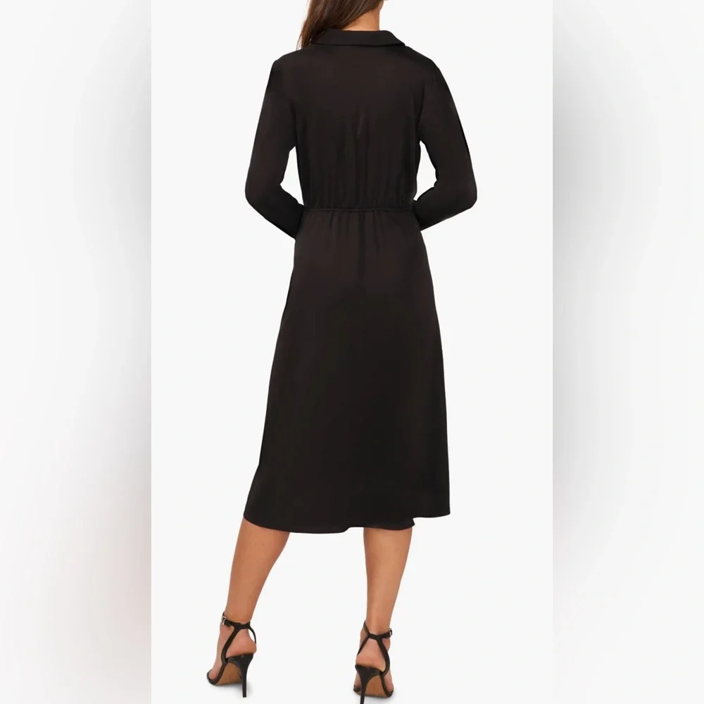 Long Sleeve Faux Wrap Midi Shirtdress Halogen - Picture 2 of 4